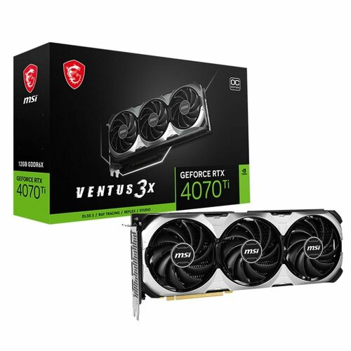 Видеокарта MSI RTX4070Ti VENTUS 3X E 12GB OC GDDR6X 192-bit DPx3 HDMI 3FAN RTL 8999000₽