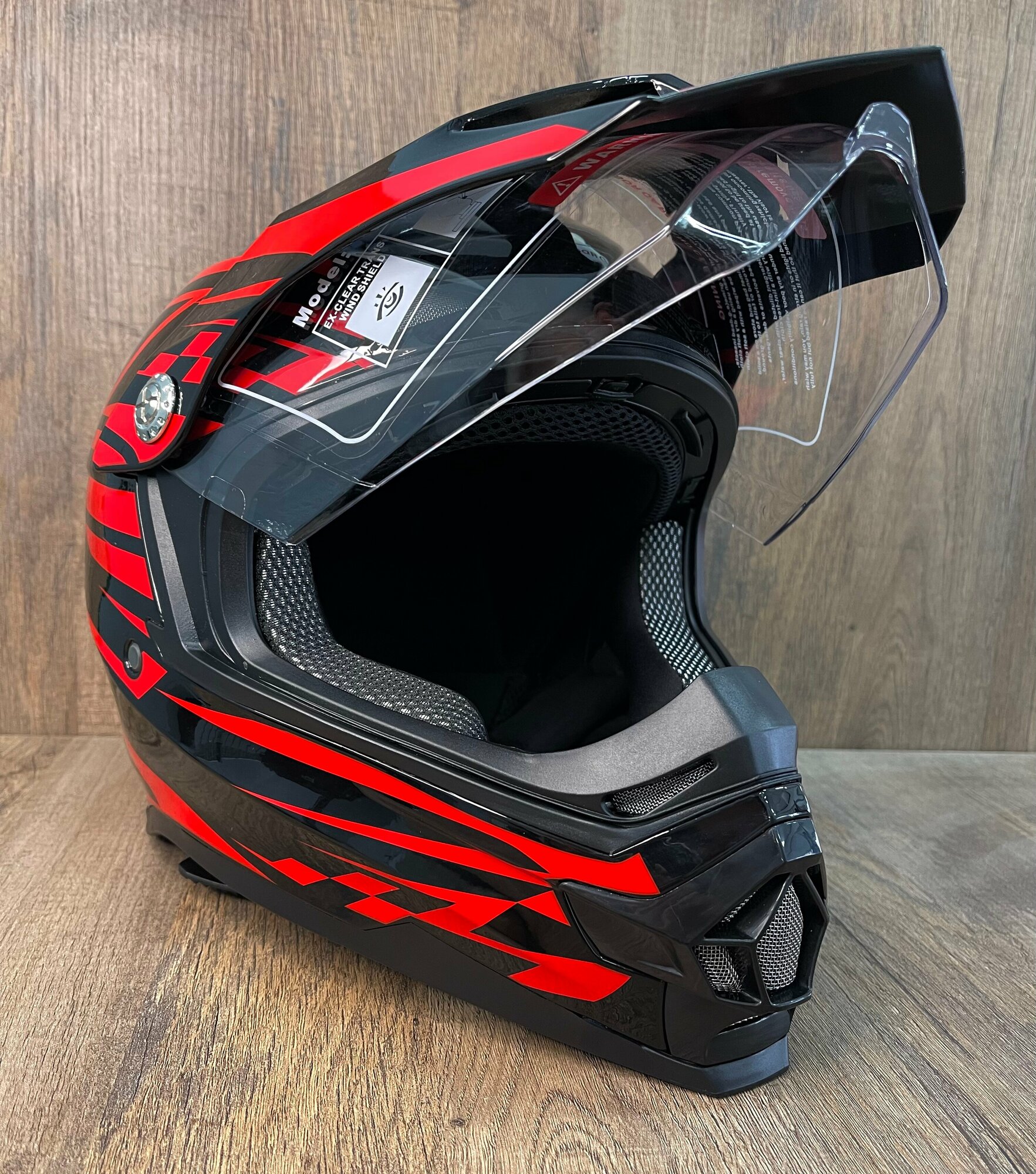 Мотошлем "BLD-819" - кроссовый шлем S от бренда BLD красный