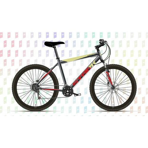 Велосипед Stark Respect 26.1 D (2023) (Велосипед Stark'23 Respect 26.1 D серый/красный/желтый 18, алюминий, HQ-0009982)
