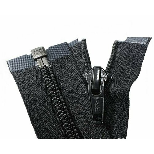 Застежка-молния витая, разъемная, черная. Нейлон. YKK. Тип 5. Длина 30 см. 1 бегунок