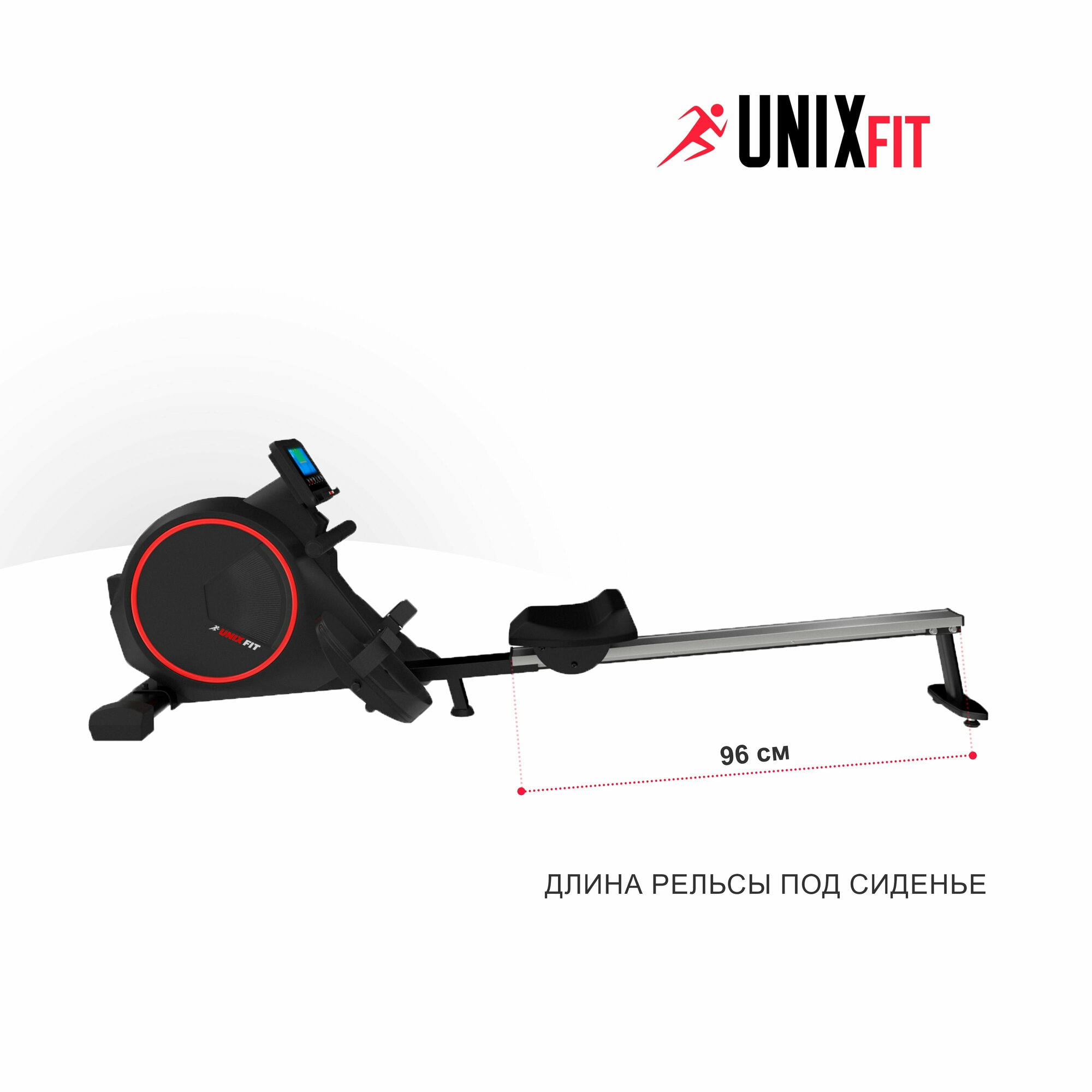 Гребной тренажер UNIX Fit Techno Rower 410E электромагнитный кардио тренажер спортивный для дома, для спины, ног и рук, до 130 кг UNIXFIT