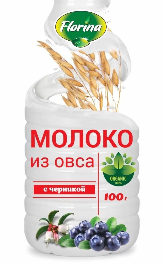 Молочко овсяное с черникой 100г в дой-паке