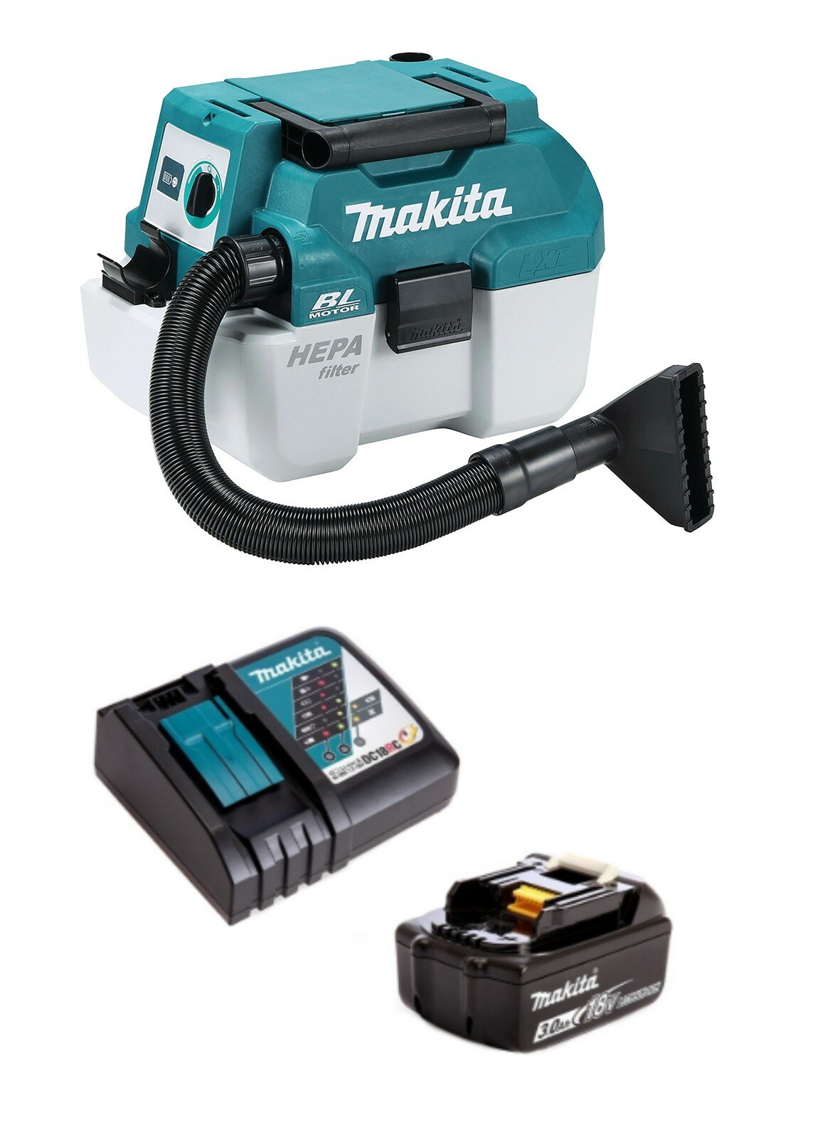 Аккумуляторный пылесос Makita DVC750LRF (18V Li-Ion 1х3Ач з/у)