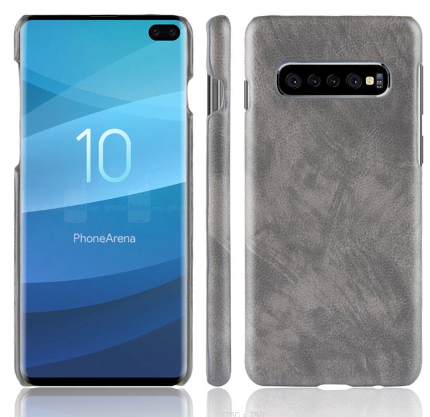 Задняя чехол-панель-накладка MyPads для Samsung Galaxy S10 5G на пластиковой основе, обтянутая импортной эко-кожей, серая