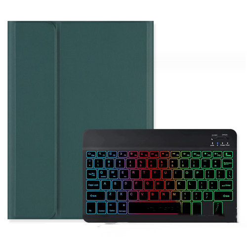 Чехол с беспроводной клавиатурой MyPads для Lenovo Tab P11, Tab P11 Plus (11) J606F, N J607Z J616, русская раскладка гравировка, зеленый