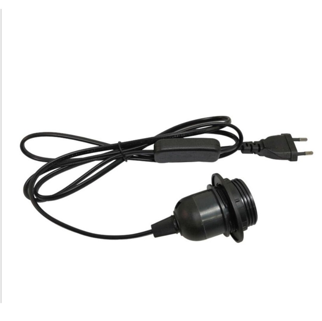 Электрический патрон Е27 с кабелем для напольных светильников и торшеров черный