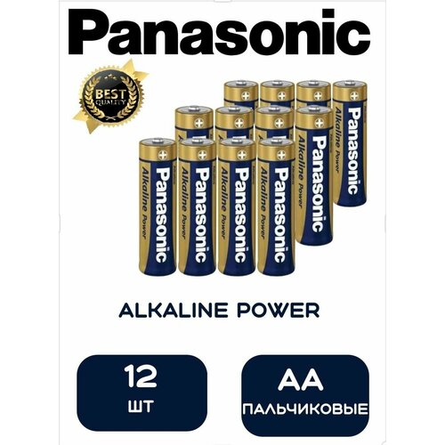 Батарейки Panasonic AA Alkaline Power 12 штук батарейки щелочные алкалиновые космос lr6 аа пальчиковые 24 шт