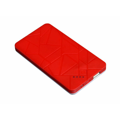 Универсальное зарядное устройство 4 000 MAH power bank под нанесение логотипа прямоугольной формы (Красный / Red, PB_rombic_4000)