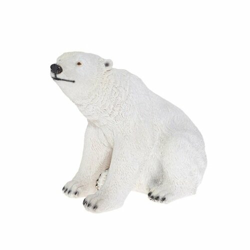 Фигура садовая Медведь белый сидячий L16 W26 H20 см (полистоун) - 1 шт!