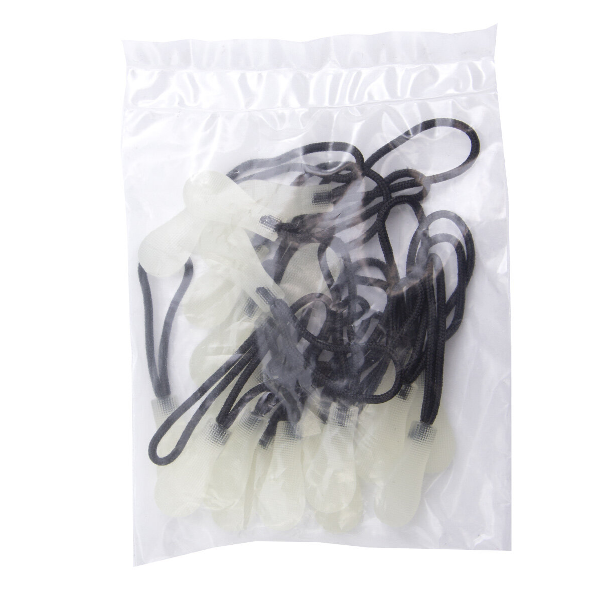 Пуллер для молнии светящийся съемный, 12*38 мм, 20 шт, черный с зеленым, Айрис — фото 1