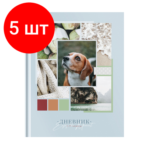 Комплект 5 шт, Дневник 1-11 кл. 40л. (твердый) ArtSpace Наслаждайтесь моментом, глянцевая ламинация