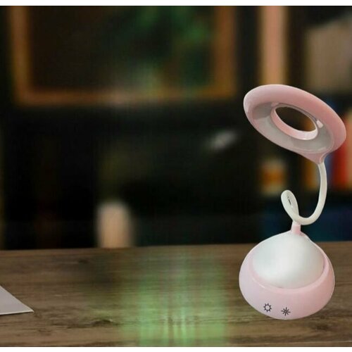 Настольная светодиодная лампа, сенсорное включение, три уровня яркости, цвет: розовый