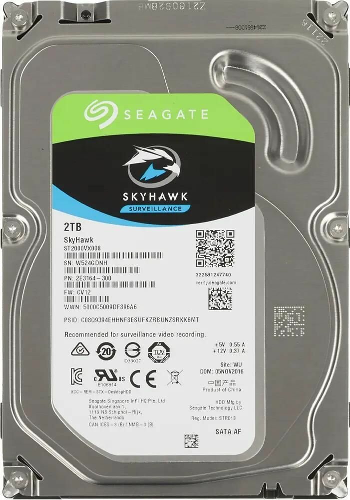 3.5" жесткий диск Seagate SkyHawk 2Tb st2000vx008