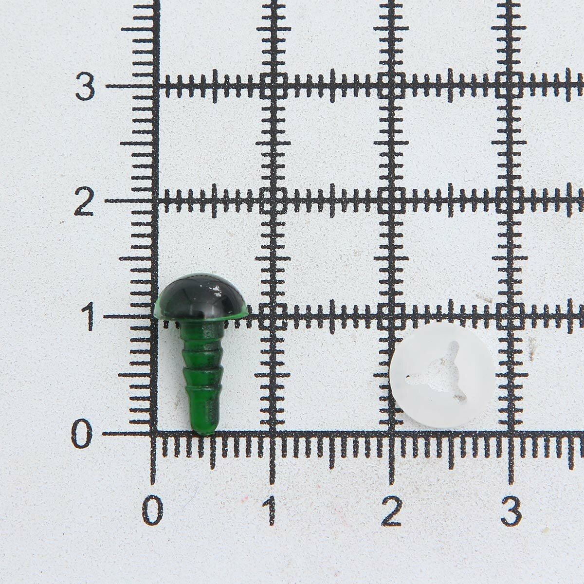 Глазки для игрушек и кукол зеленые 8 мм, 24 шт, пластиковые, с фиксаторами, Айрис — фото 1