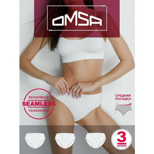 фото Трусы omsa, 3 шт., размер 48 (4/l), белый