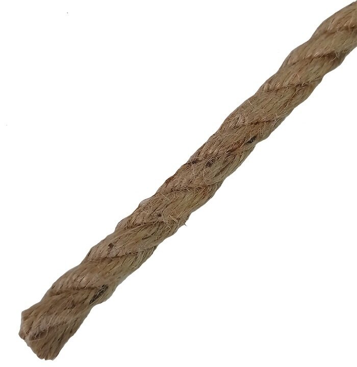 Веревка джут 8 мм цвет золотисто-коричневый 20 м/уп.