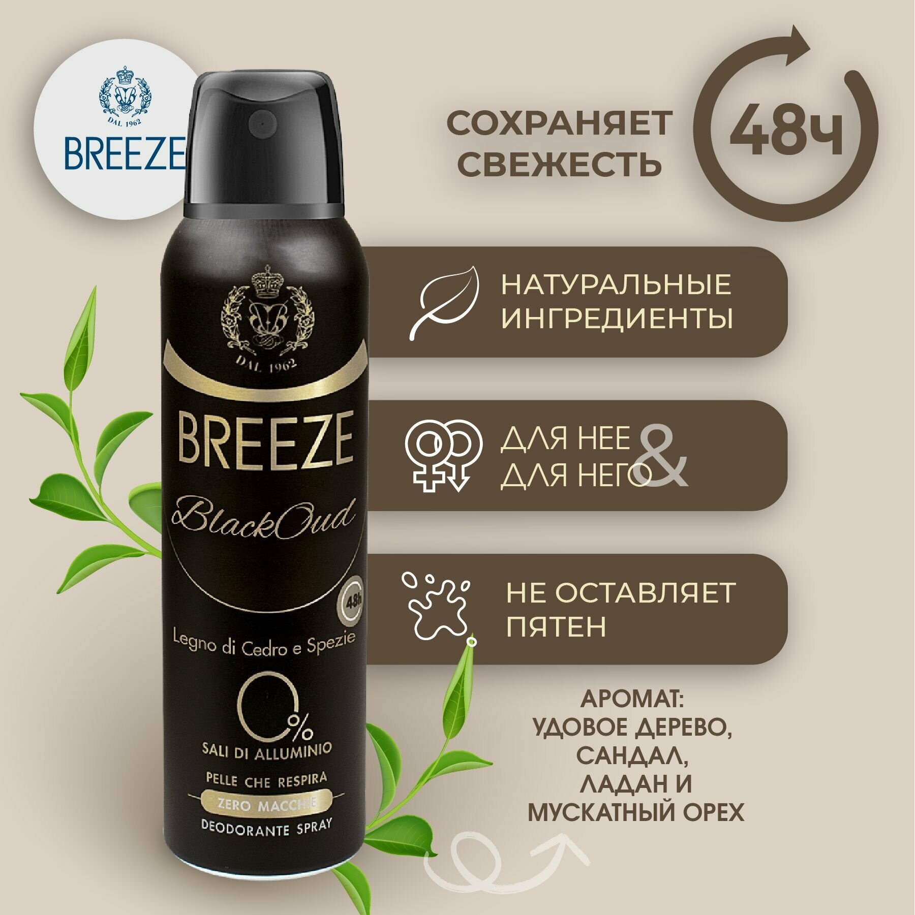 Breeze Дезодорант для тела в аэрозольной упаковке BlackOud 150 мл