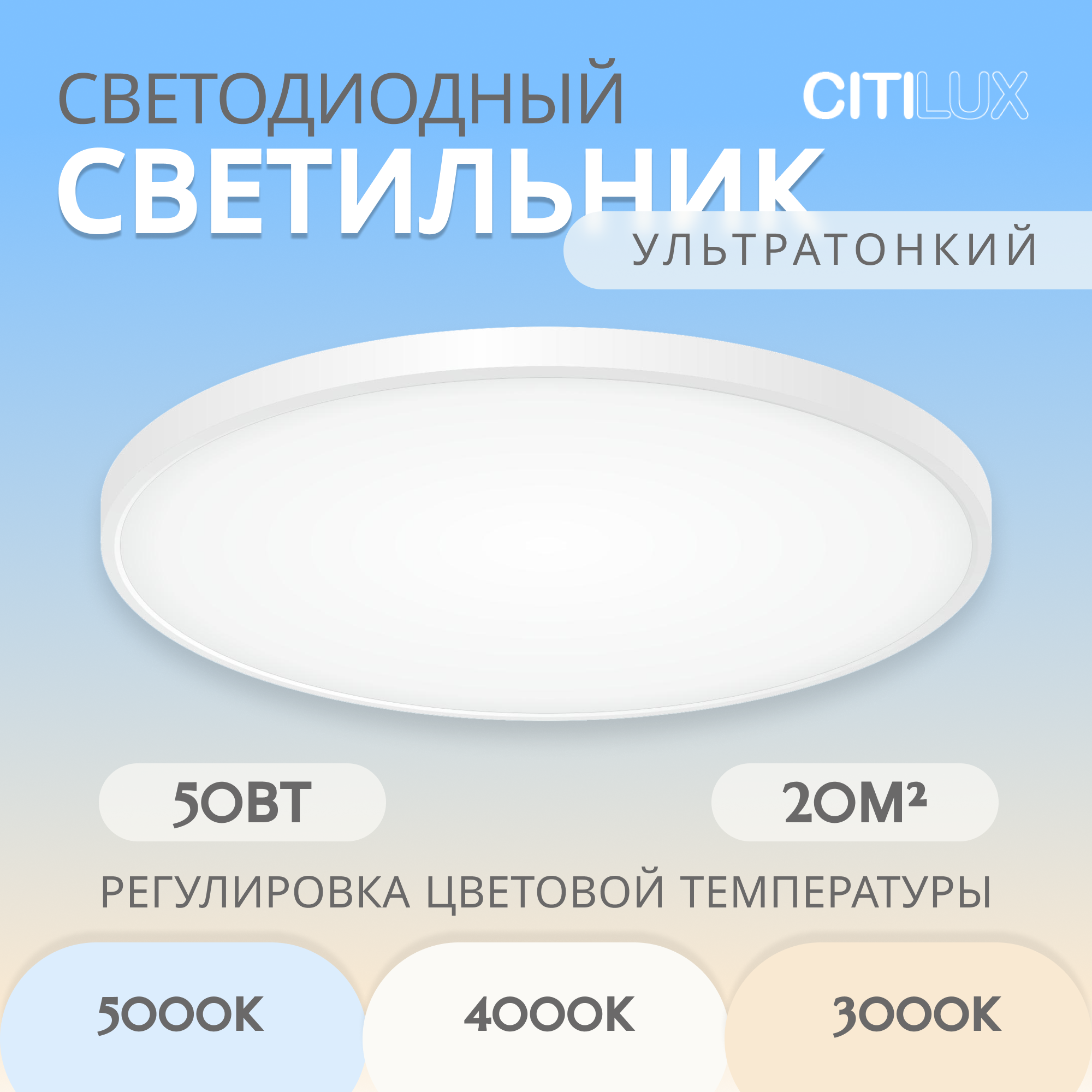 Citilux Бейсик CL738500V Светильник накладной Белый