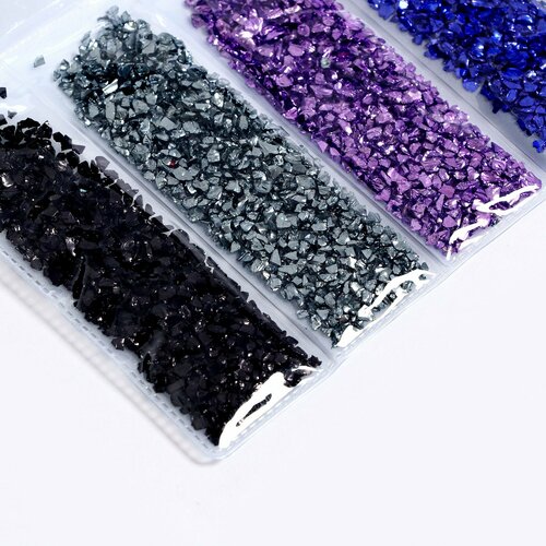 Крошка стеклянная для эпоксидной смолы набор 6 цветов вес 1 цвета 5 г 9474379 427₽