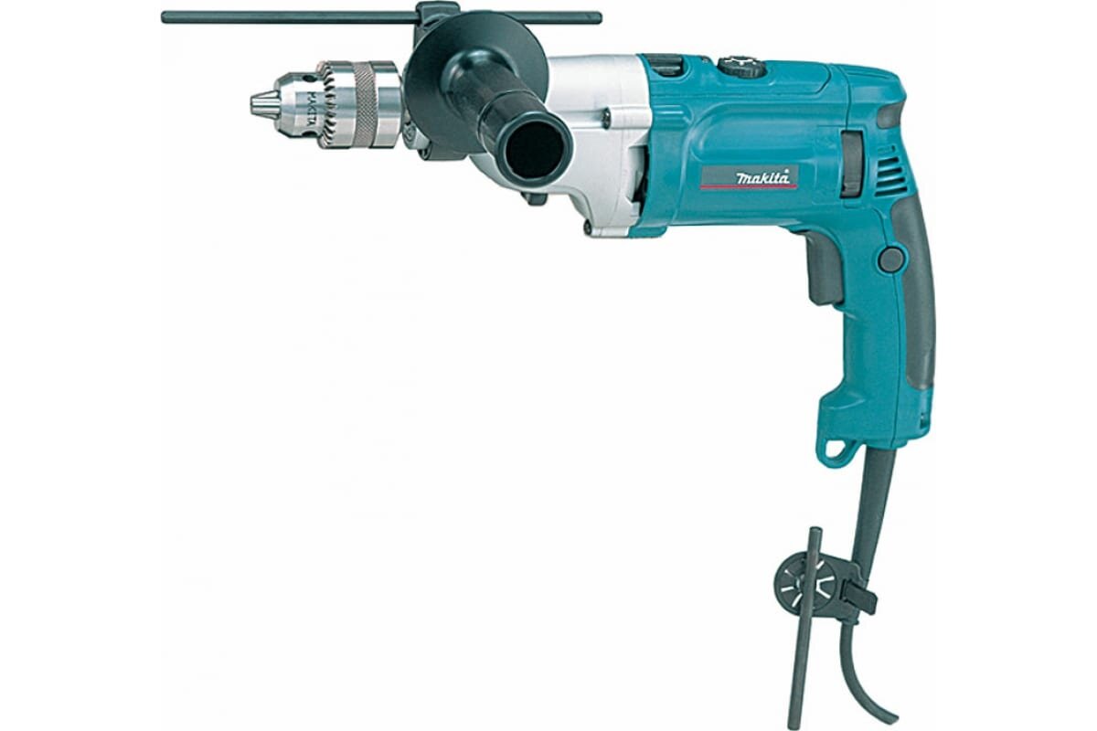 Ударная дрель Makita HP2070F, 1010 Вт, без аккумулятора бирюзовый