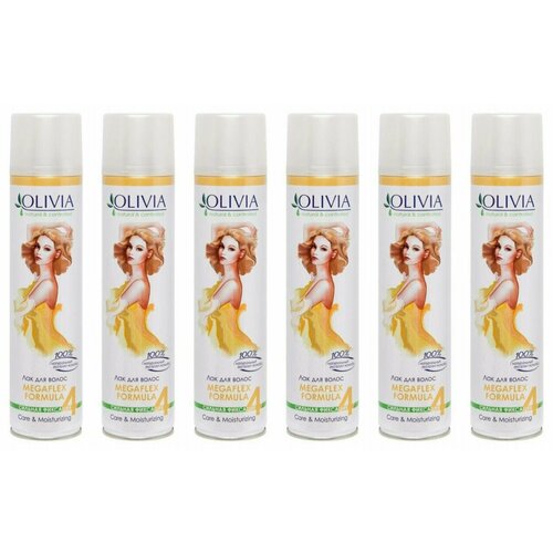 Olivia Лак для волос Экстракт Жожоба СФ Желтый, 250 мл, 6 шт