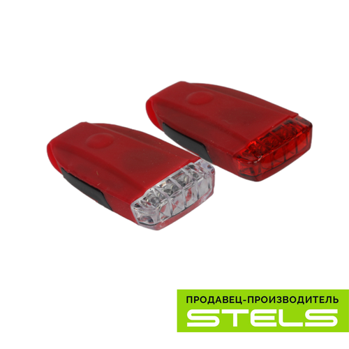 stels фонарь stels jy 806a передний Фонари габаритные STELS JY-378D, передний с 4 белыми, задний с 4 красными светодиодами, красные VELOSALE