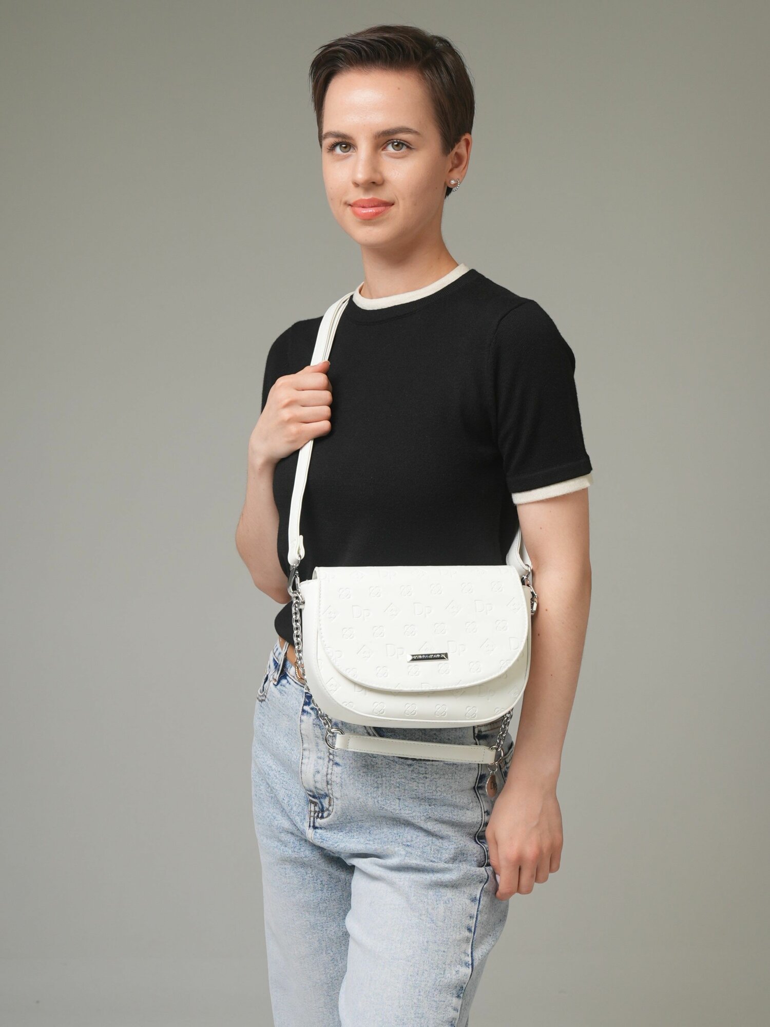 Сумка клатч Daniele Patrici, фактура матовая, белый — фото 1