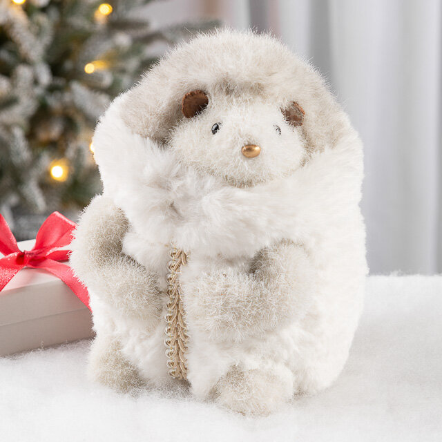 Декоративная фигурка Ежик Рон в шубке - Warm heart 16*14 см Christmas Deluxe 14329