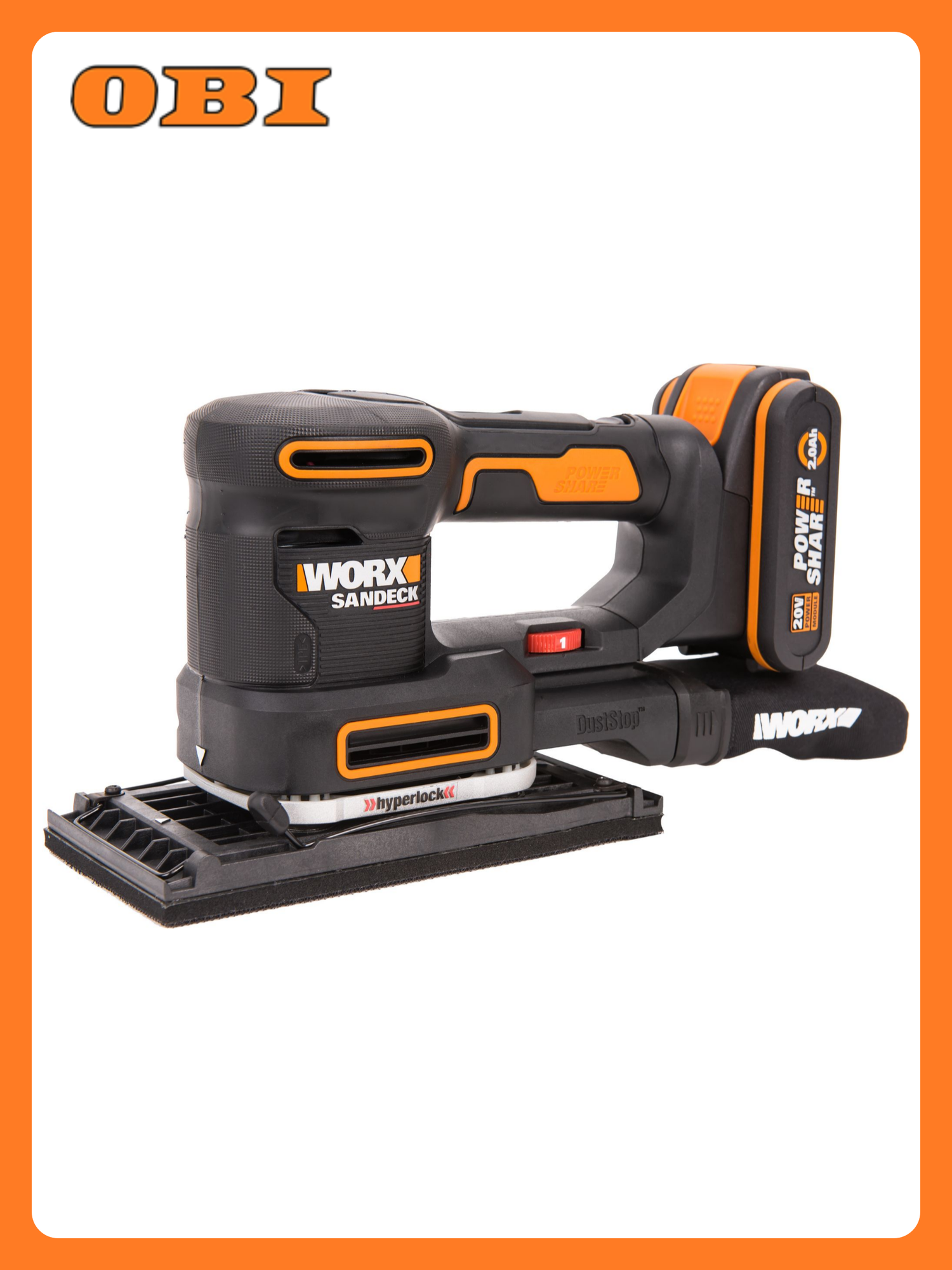 Шлифовальная машина Worx WX820 пылесборник 20В 10000 кол/мин 15 кг