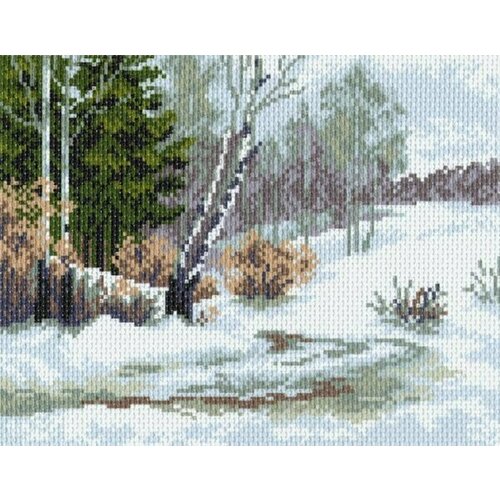 Канва с нанесенным рисунком Матренин Посад 0838 "Зимний лес", для вышивания крестом
