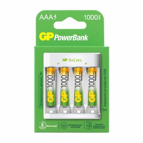 Аккумулятор + зарядное устройство GP PowerBank GP E411100AAAHC-2CRB4, в комплекте 4шт. - фото №5