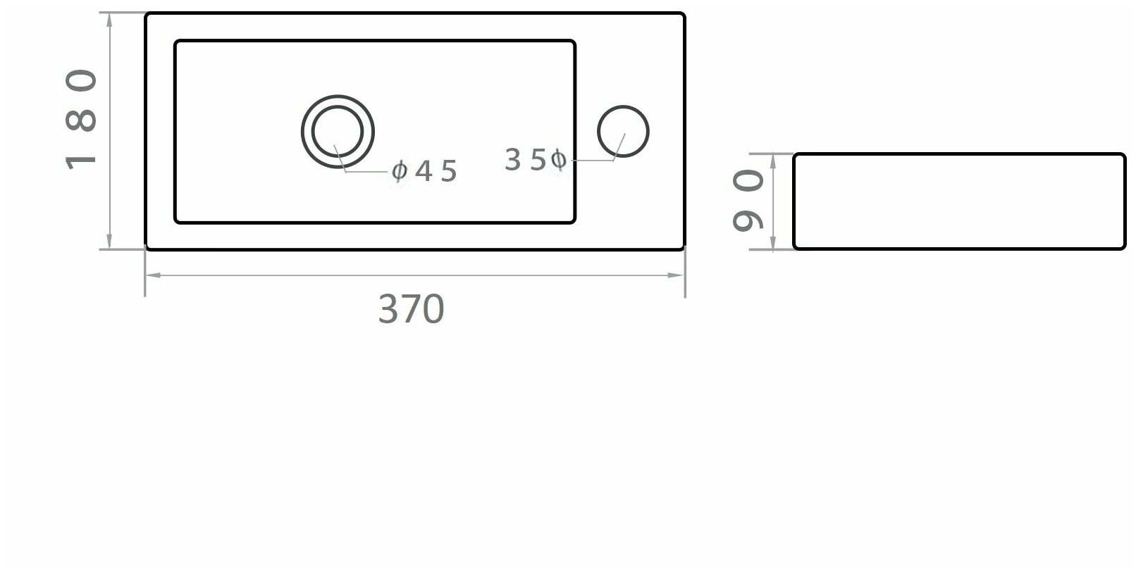 Orange B05-365w раковина подвесная, белая