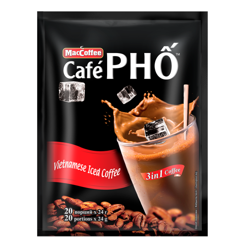 Растворимый кофе MacCoffee Café PHO 3в1, в пакетиках, 20 уп., 24 г