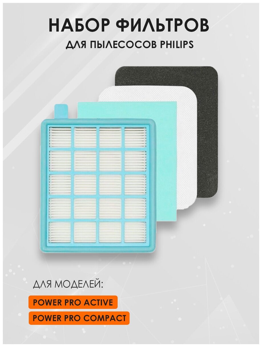 фото Набор фильтров для пылесосов Philips PowerPro Active и PowerPro Compact