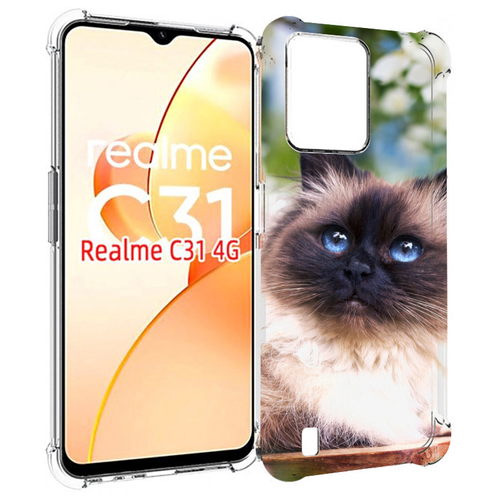 Чехол MyPads порода кошка Бирман для OPPO Realme C31 задняя-панель-накладка-бампер