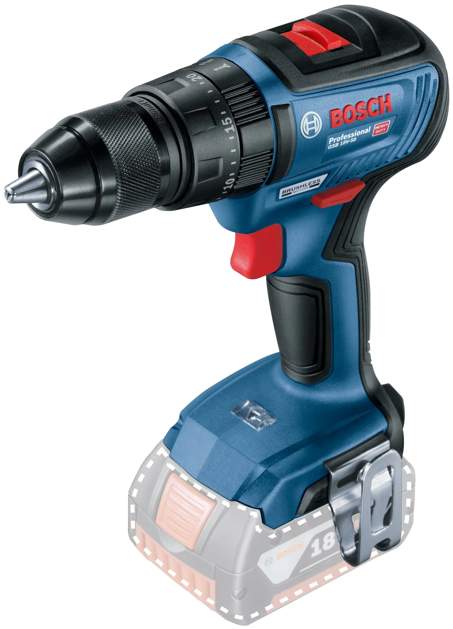 Аккумуляторная ударная дрель-шуруповерт BOSCH GSB 18V-50 06019H5106 без аккумулятора