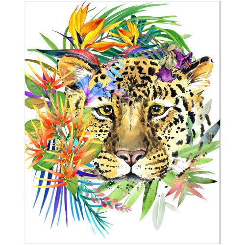Рыжий кот картина по номерам Цветной леопард, 30 х 22 см