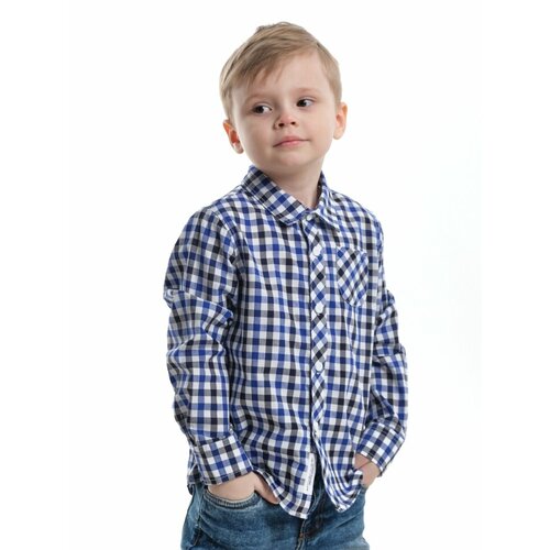 Рубашка Mini Maxi,  для мальчиков, хлопок, размер 92, синий