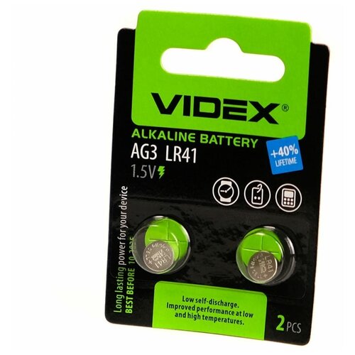 Щелочная-алкалиновая батарейка Videx VID-AG03-2BC батарейка minamoto ag3 lr41 392 1 5в упаковка 10шт