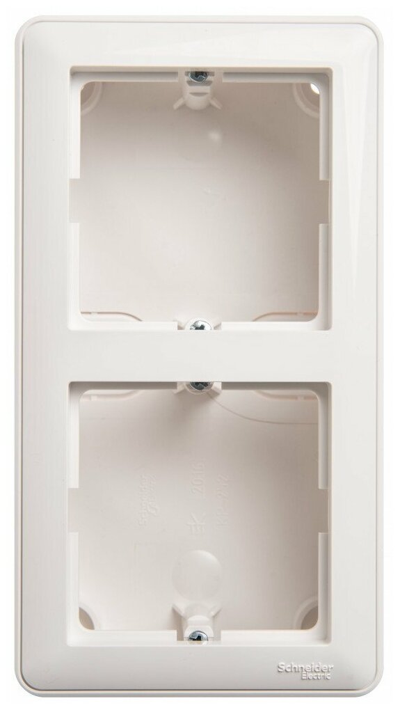 фото Коробка подъемная для наружного монтажа 2-м W59 с рамкой бел. SchE KP-252-18