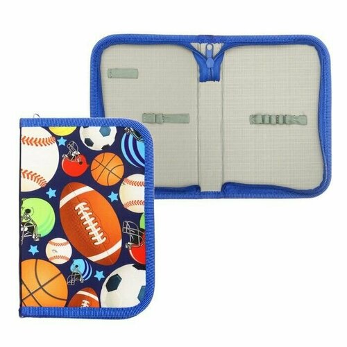 Пенал школьный на молнии ткань 1 секция 13 х 195 см Мячи 750₽