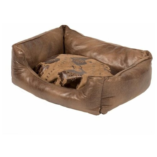 Лежак для собак с бортиками DUVO+ Explorer Bed, коричневый, 80x60см (Бельгия)