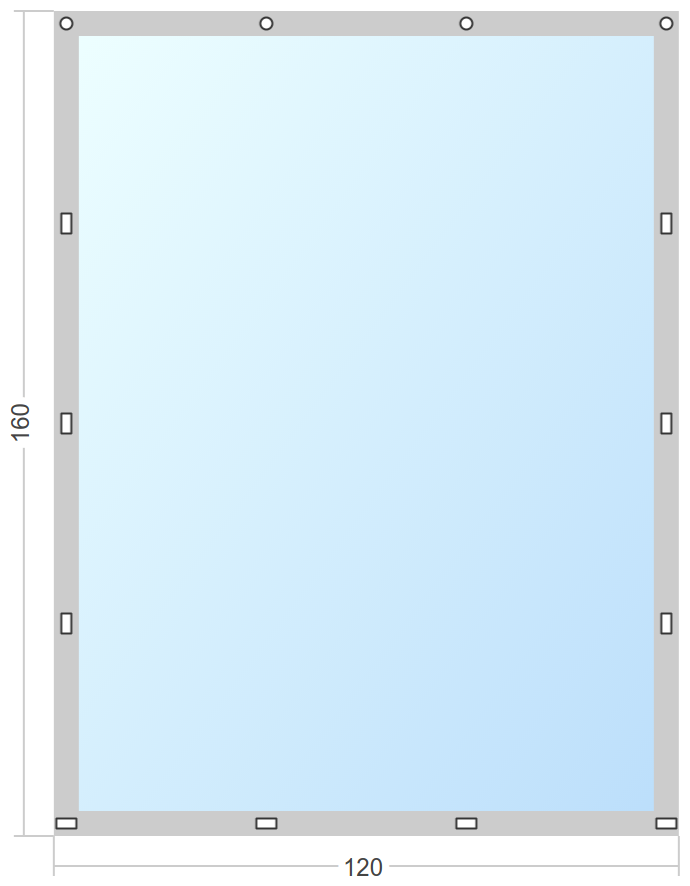 Мягкое окно Софтокна 120х160 см съемное, Скоба-ремешок, Прозрачная пленка 0,7мм, Серая окантовка, Комплект для установки - фотография № 3