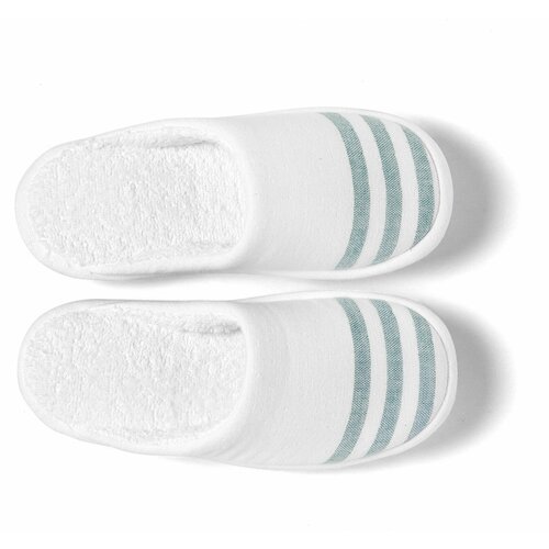 фото Тапочки hamam тапочки из хлопка hamam, marine, 42/43, белый/изумрудный (white/teal), размер 42/43, белый