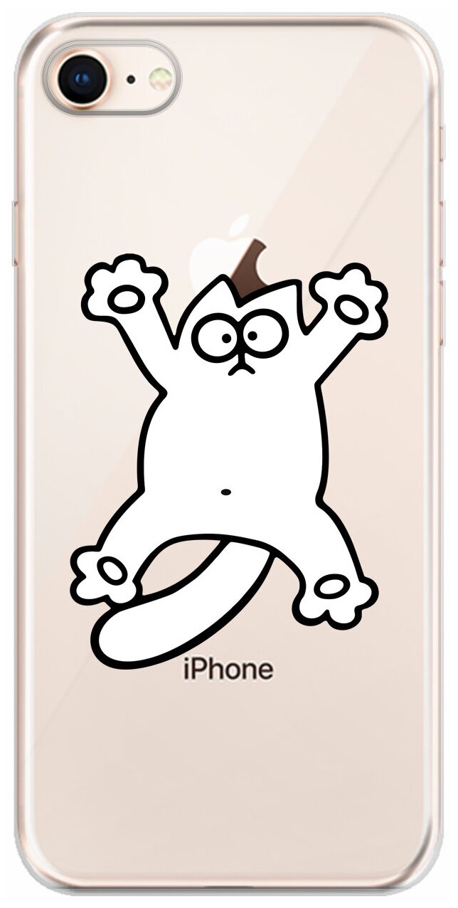Силиконовый чехол Mcover для Apple iPhone 7 с рисунком Белый кот