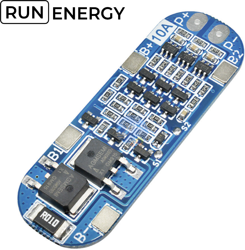 Плата BMS 3S Run Energy для Li-ion 18650 аккумуляторов (10A-12.6V)