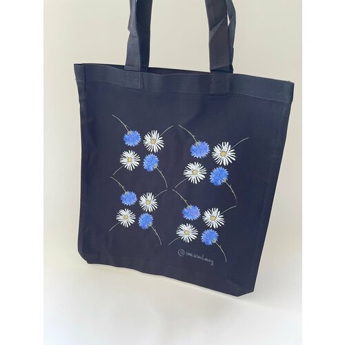 фото Сумка шоппер onesoulmay 21, фактура тиснение, голубой, черный