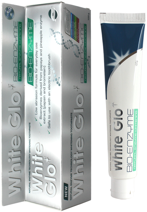 Зубная паста White Glo отбеливающая Bio-Enzyme, 100 мл, 100 г, белый
