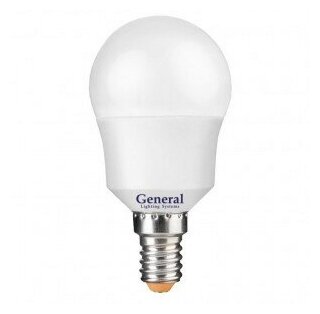 Светодиодная LED лампа General шар P45 E14 15W 6500K 6K 45х80 пластик/алюм GLDEN-G45F-15-230-E14-6500 661106