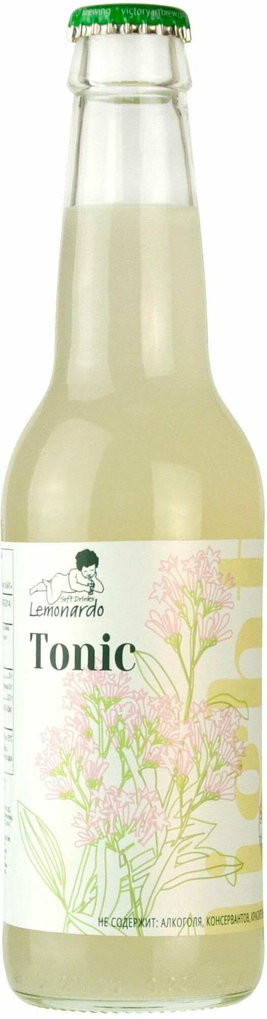 Напиток газированный "Тоник питьевой" со стевией / Lemonardo Tonic Light, стеклянная бутылка 330 мл. 6шт - фотография № 2